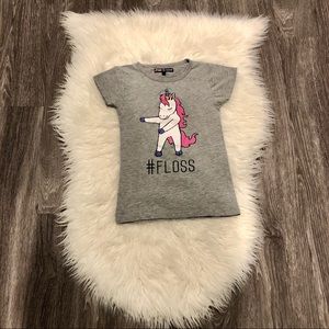 🌾3xHP🌾 Girls Just 2 Cute Unicorn #FLOSS tee